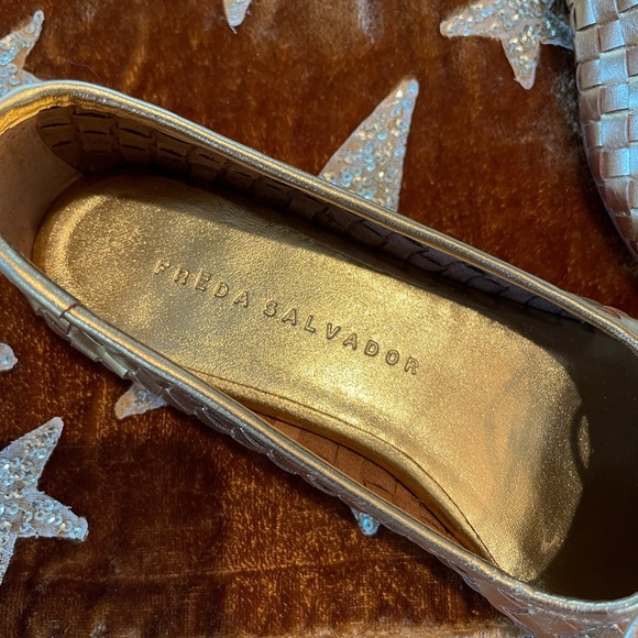 Freda Salvador Gold Jada Woven Ballet Flats - Picture 6 of 6